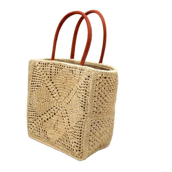 Cheval Lace Square Patterned Basket Bag