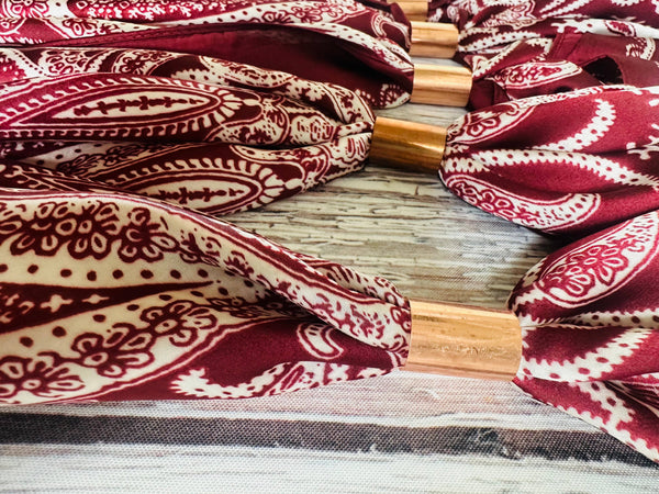 Maroon Paisley Wild Rag