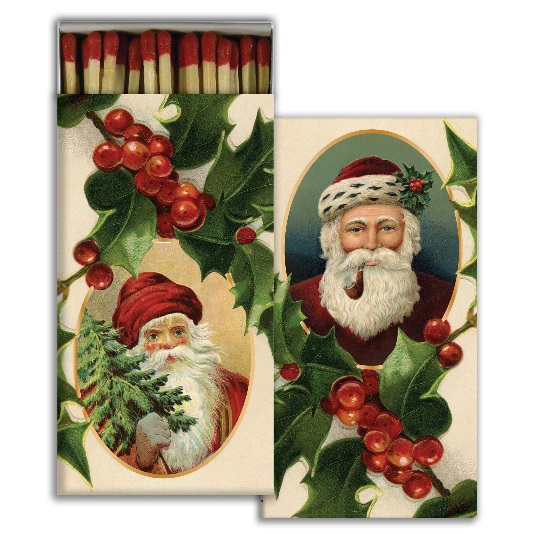 Santa And Holly Matches