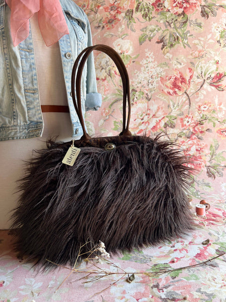 Cafe Llama Faux Fur Molly Handbag