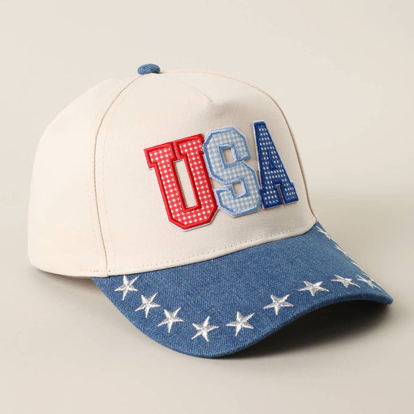 USA Patch Denim Star Baseball Hat