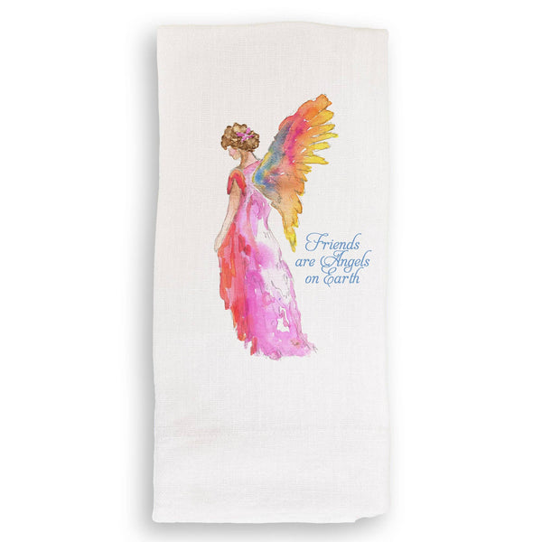 Pink Heavenly Angel with Friends Kitchen Towel