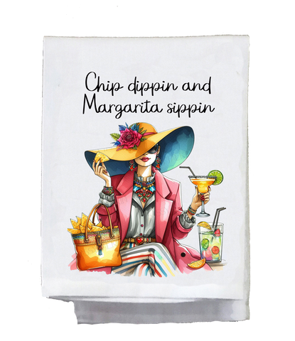 Chip Dippin Margarita Sippin Kitchen Towel