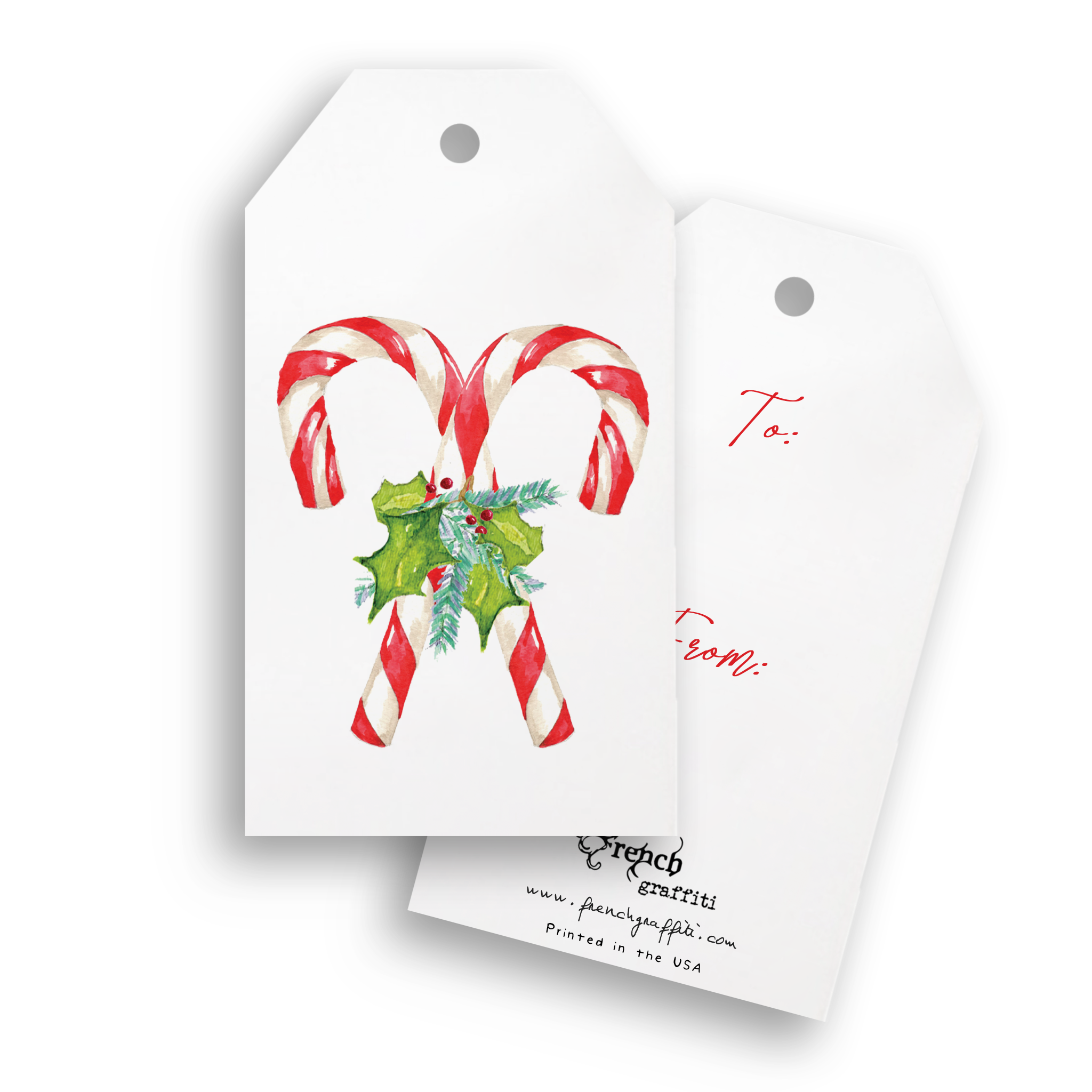 Candy Canes Gift Tags - Pack of 4