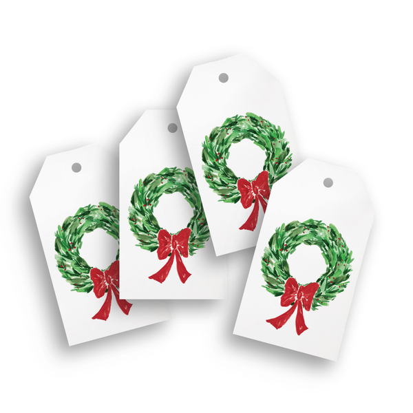 Christmas Wreath Gift Tags - Pack of 4