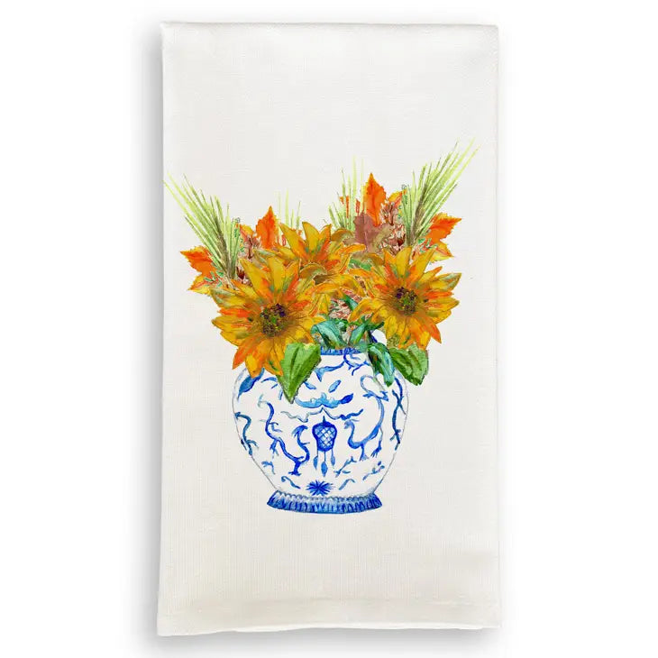 Ginger Jar with Sunflowers Kitchen Towel