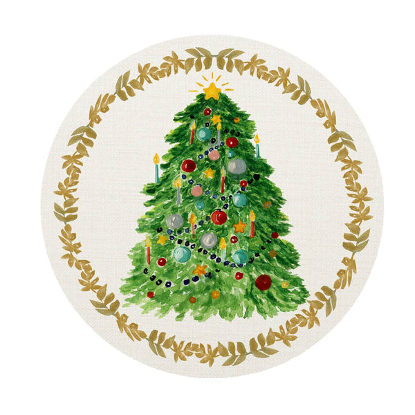Christmas Tree Placemats - Set of 4 Round