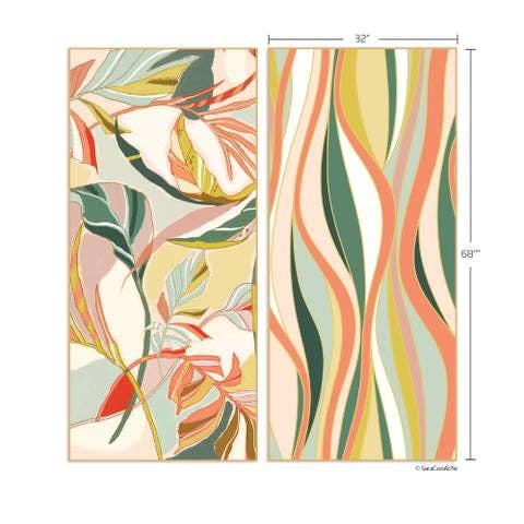 Exotic Leaves Microfiber Beach Towel