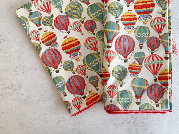 Hot Air Balloons Cloth Napkins - Set of 4