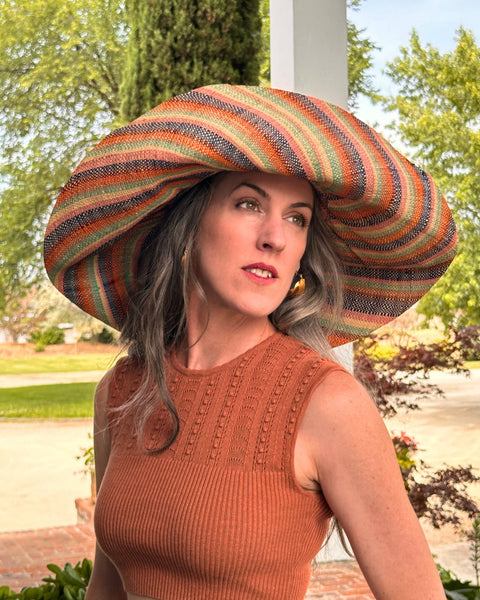 Grace Straw Hat - Midori Swirl