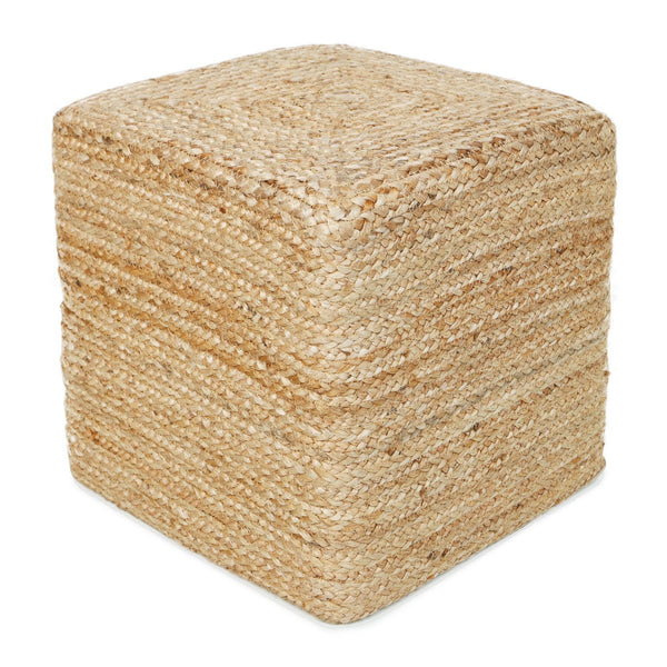 Cube Jute Pouf - Natural