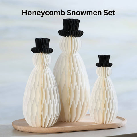 Honeycomb Paper Snowmen - Set of 3