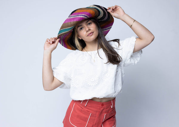 Grace Straw Hat - Midori Swirl