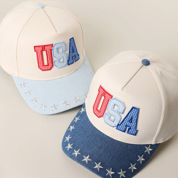 USA Patch Denim Star Baseball Hat