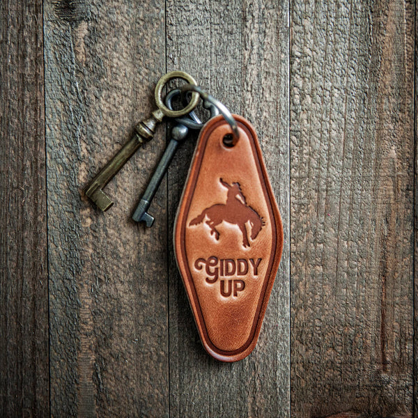 Giddy Up Leather Keychain