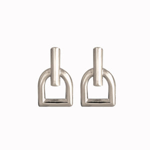 CXC Ascot Stirrup Earrings - Silver