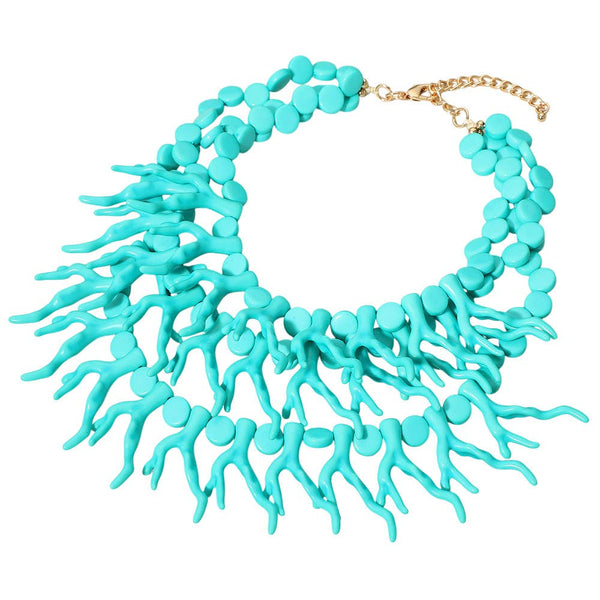 Bold Coral Statement Necklace