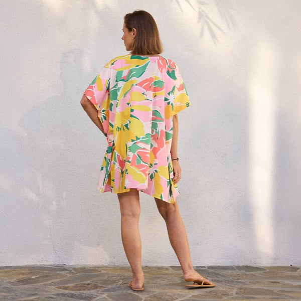 Dahlia Garden Halftan Beach and Pool Coverup