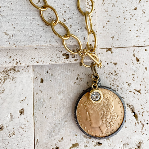 Gold Coin Relic Necklace