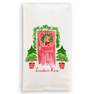 Holiday Red Door Kitchen Towel