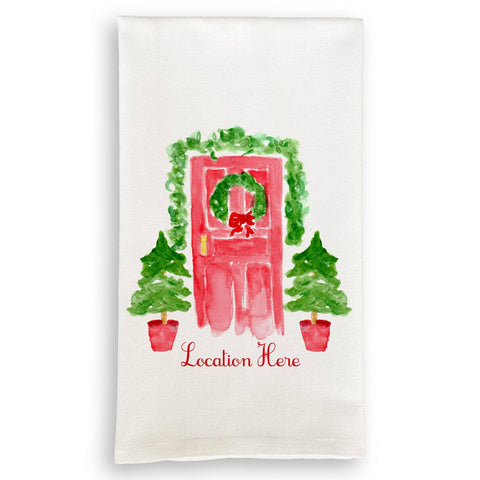 Holiday Red Door Kitchen Towel