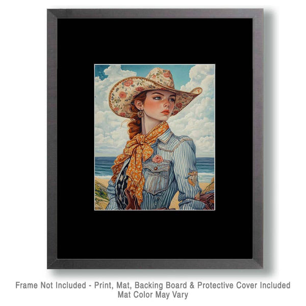 Coastal Cowgirl Wall Art Print