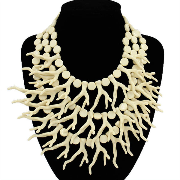 Bold Coral Statement Necklace