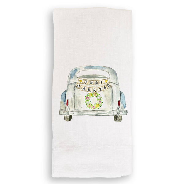 Just Married Car Kitchen Towel