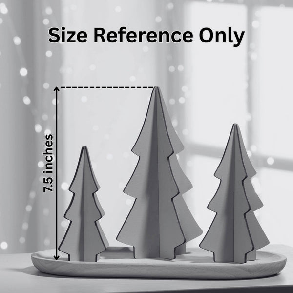 Wood Interlocking Trees - Slate Blue Set of 3