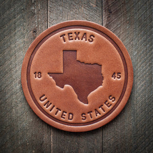 Texas State Leather Coaster