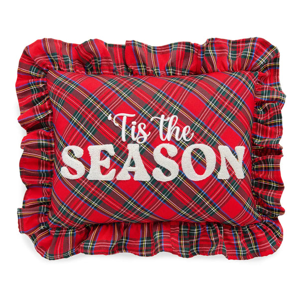 Tis the Season Red Plaid Pillow