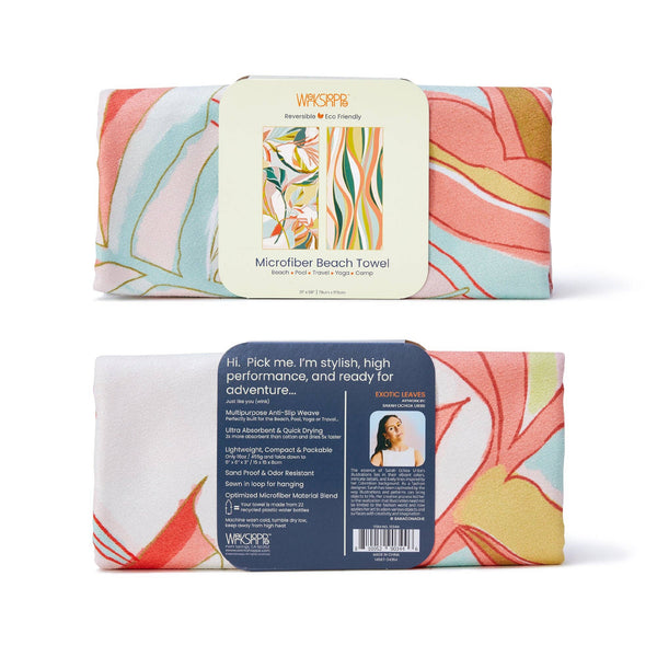 Exotic Leaves Microfiber Beach Towel