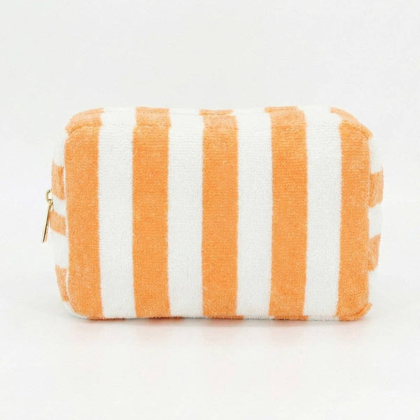 Striped Terrycloth Cosmetic Bag