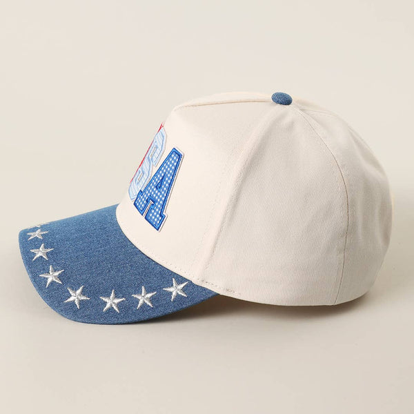 USA Patch Denim Star Baseball Hat