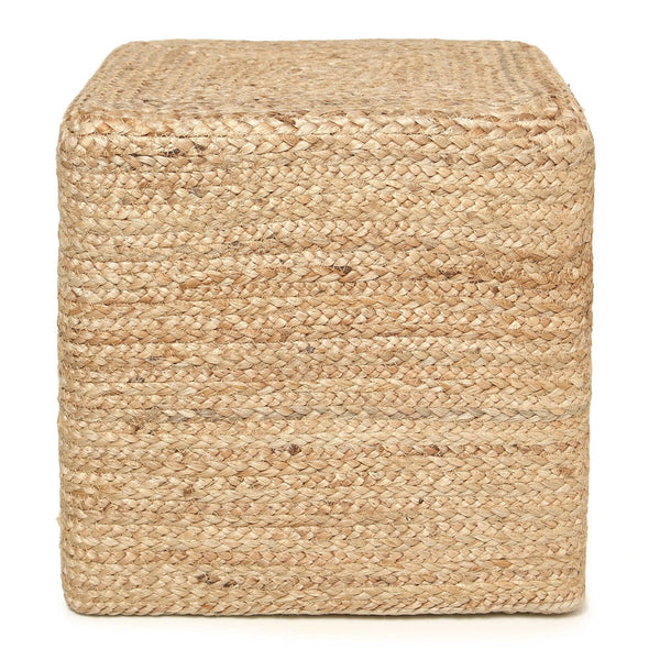 Cube Jute Pouf - Natural