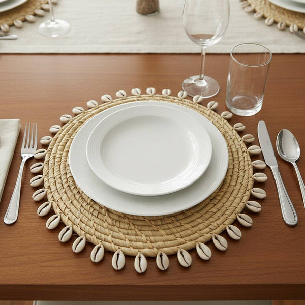 Raffia Shell Edge Placemats - Sets of 6