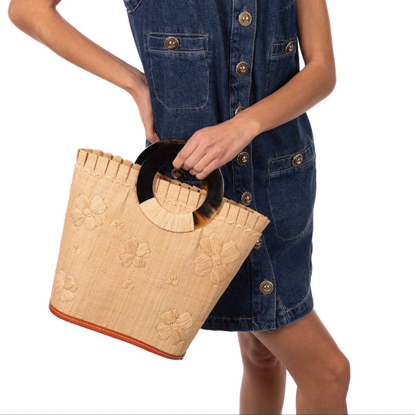 Tulum Straw Bucket Handbag - Natural