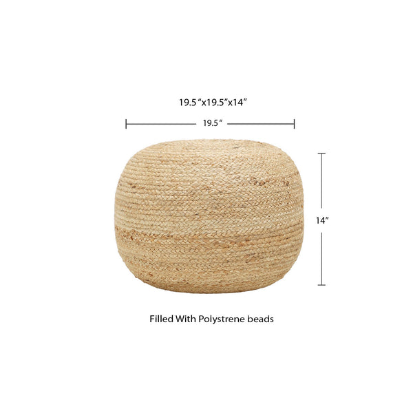 Jute Circular Pouf - Natural
