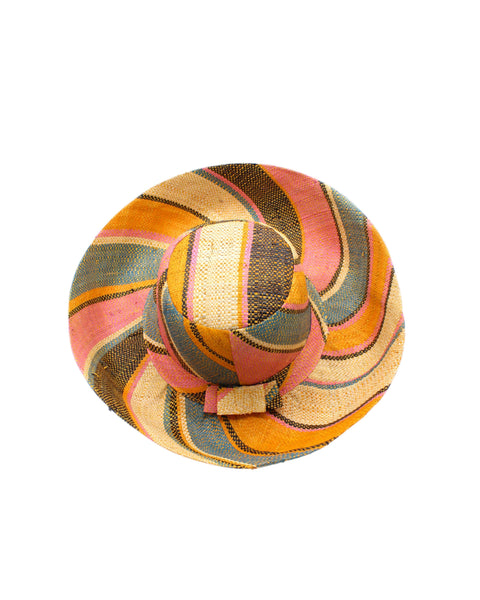 Grace Straw Hat - Midori Swirl