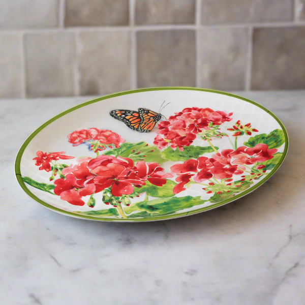 Geraniums Oval Platter