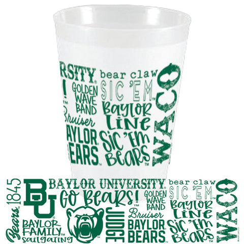 Baylor - Traditions Font Wrap Frosted Cups