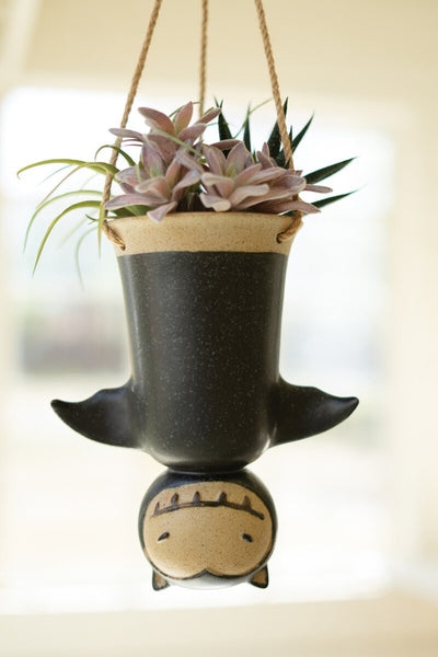 Ceramic Hanging Bat Planter