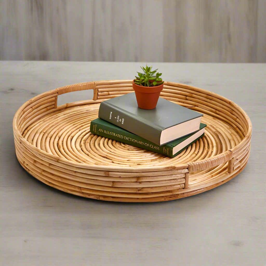 Cane Round Tray