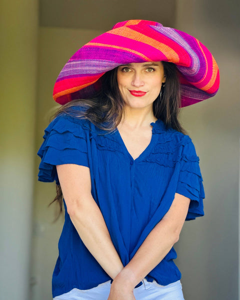 Grace Straw Sun Hat - Sherbert Swirl
