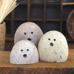 Tabletop River Rock Ghosts - Set of 3