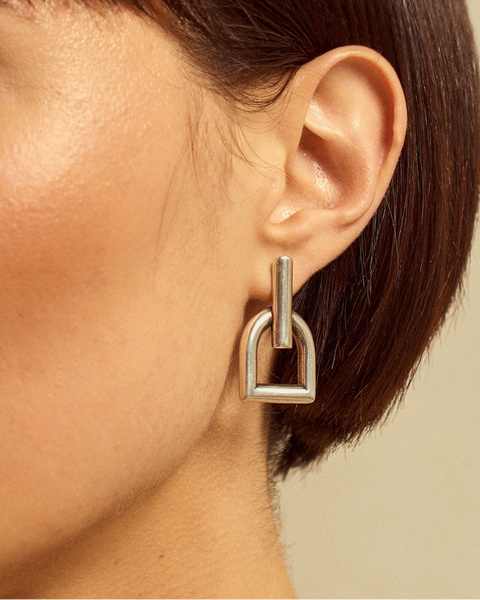 CXC Ascot Stirrup Earrings - Silver