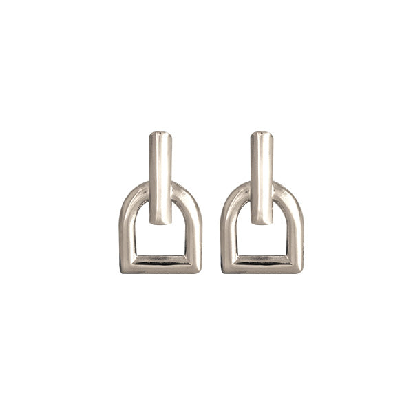 CXC Ascot Stirrup Earrings - Silver