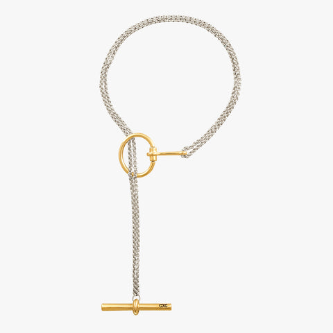 CXC Amazona Bit Sliding Necklace - Silver with Gold