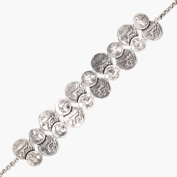 CXC Gladiator Coin Choker Necklace - Silver