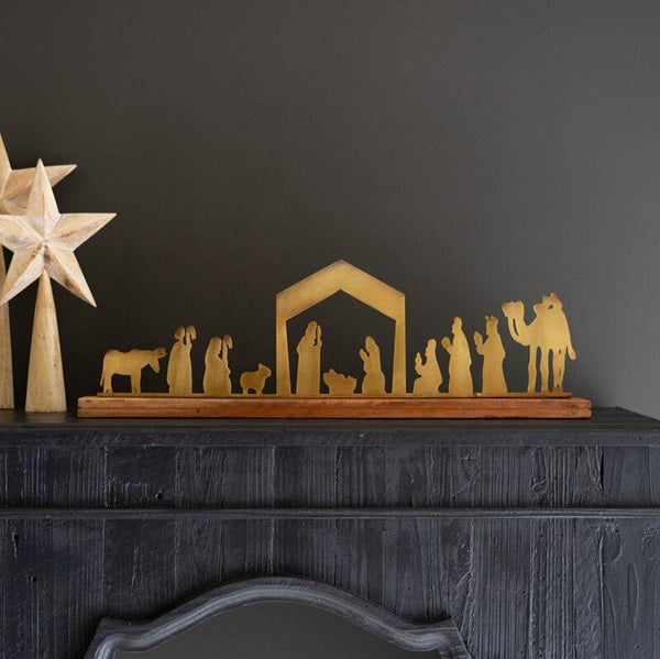 Brass Tabletop Nativity